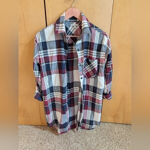 Noble U Red and Blue Plaid Casual Shirt